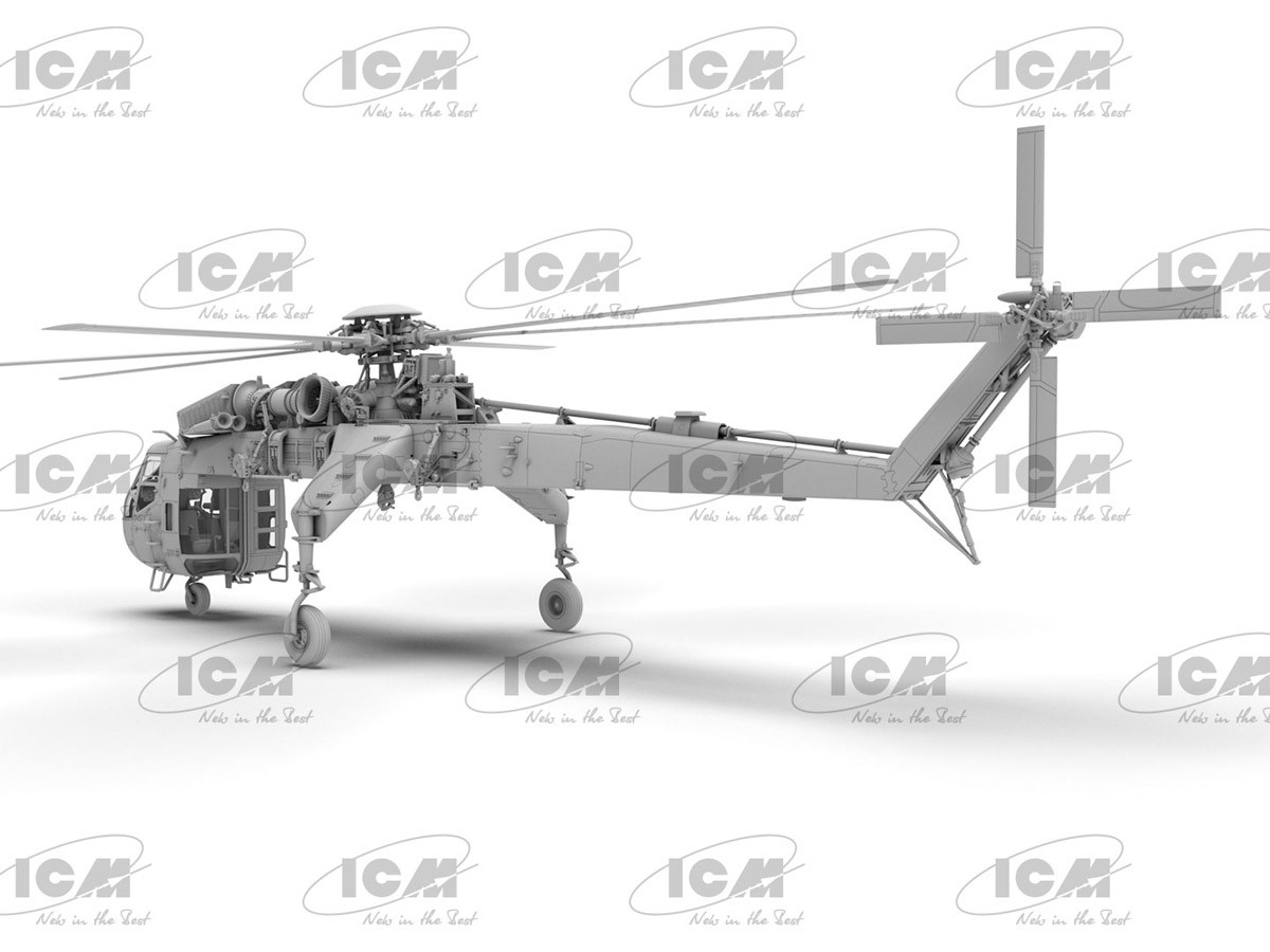 ICM Sikorsky CH-54A Tarhe US Heavy Helicopter (Plastic model) gambar 4