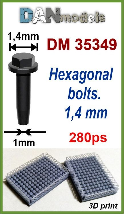 DANmodels Hexagonal Bolts 1.4mm (280 pcs) (Plastic model) image 2