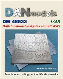 DANmodels แม่แบบตัดเครื่องหมายประจำชาติสำหรับเครื่องบินอังกฤษสงครามโลกครั้งที่ 2 (プラモデル) รูปภาพ 1