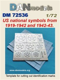 DANmodels Template for Cutting Out Identification Marks for US National Symbols from 1919-1942 and 1942-43 (Plastic model)