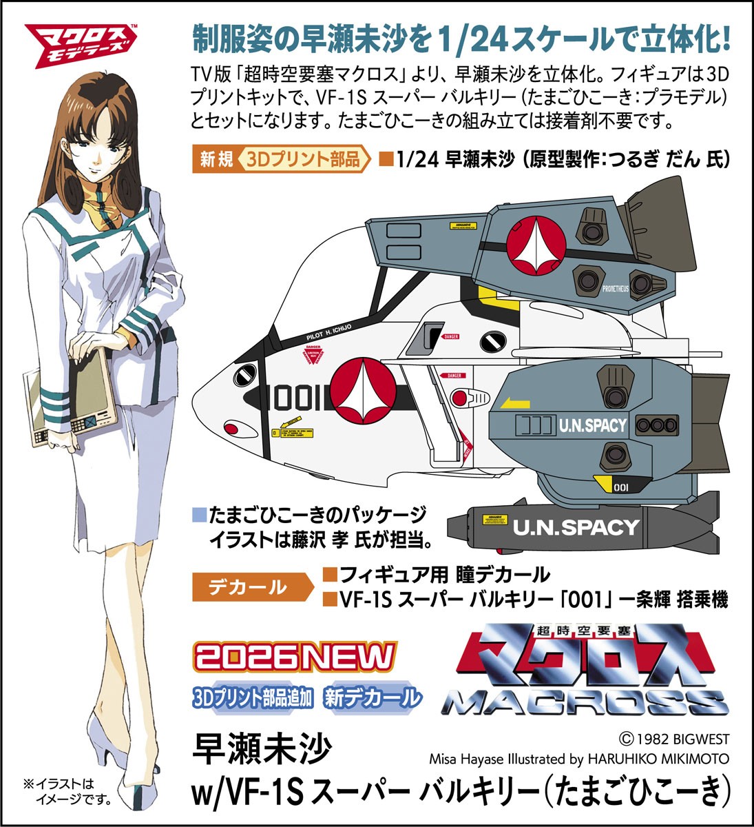 Hasegawa Misa Hayase w/VF-1S Super Valkyrie (Egg Plane) (Plastic model) image 7