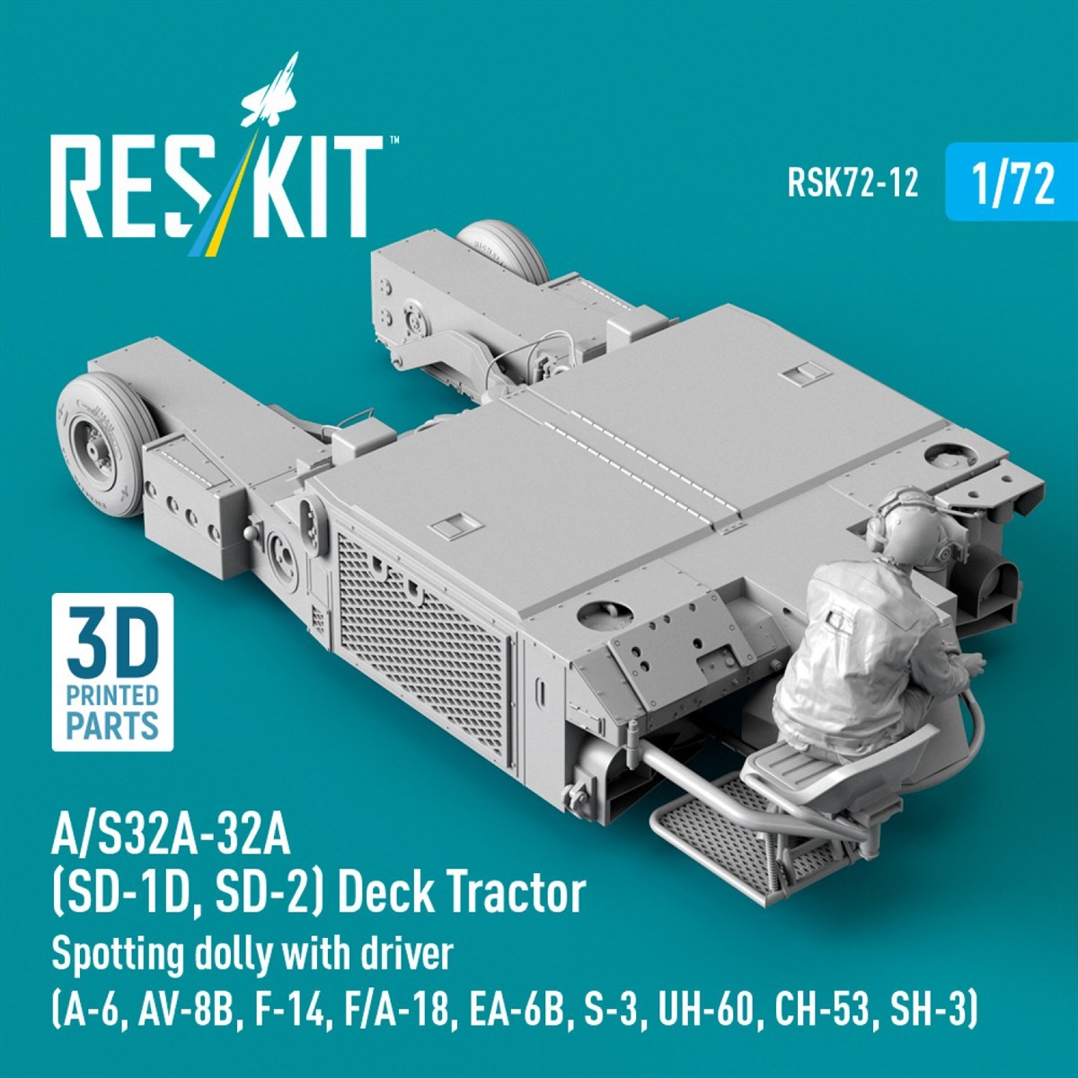 Reskit A/S32A-32A (SD-1D, SD-2) デッキトラクター スポッティングドーリー w/ドライバー (プラモデル) 画像 3
