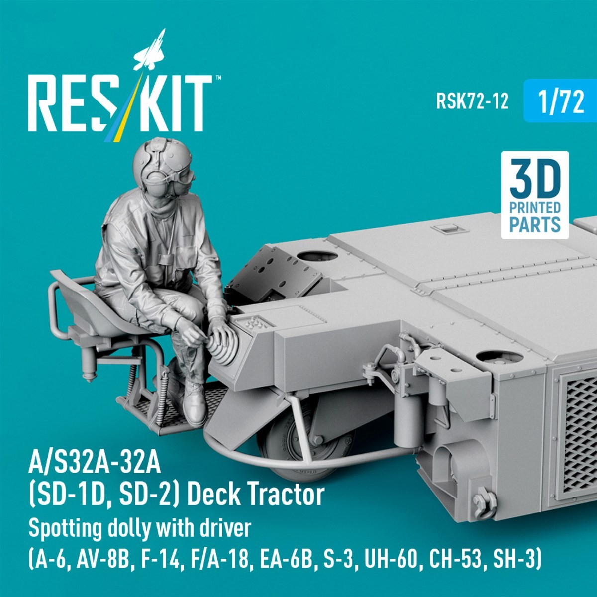 Reskit A/S32A-32A (SD-1D, SD-2) デッキトラクター スポッティングドーリー w/ドライバー (プラモデル) 画像 4