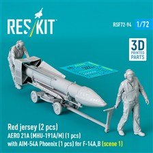 Reskit Red Jersey (2 pcs) AERO 21A (MHU-191A/M) with AIM-54A Phoenix for F-14A,B (Scene 1) (Plastic model)