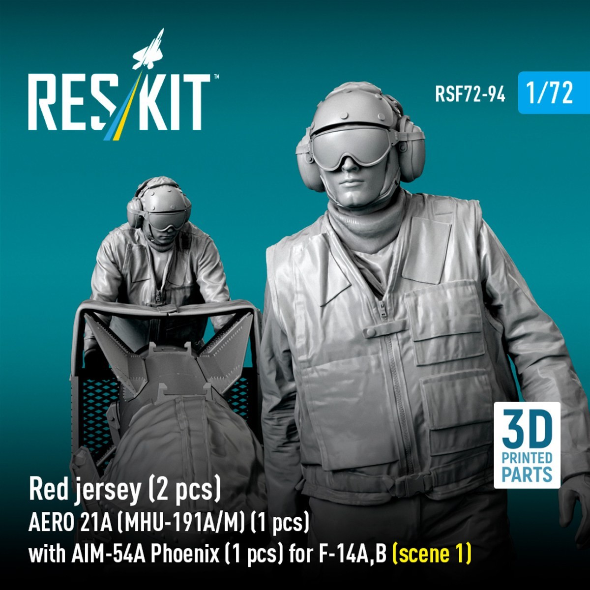 Reskit 红色工作服 (2件) AERO 21A (MHU-191A/M) 配AIM-54A凤凰导弹 用于F-14A,B (场景1) (塑料模型) 图片 4