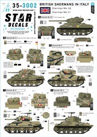 Star Decals British Sherman in Italy. Sherman Mk IIA and Sherman Mk III. 2 RTR, Royal Scots Greys, 44 RTR, 46 RTR, 3rd County of London Yeomanry, (Decal)