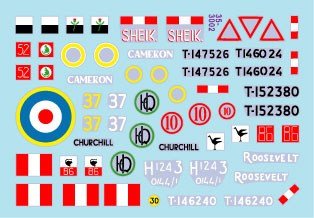 Star Decals British Sherman in Italy. Sherman Mk IIA and Sherman Mk III. 2 RTR, Royal Scots Greys, 44 RTR, 46 RTR, 3rd County of London Yeomanry, (Decal) gambar 4