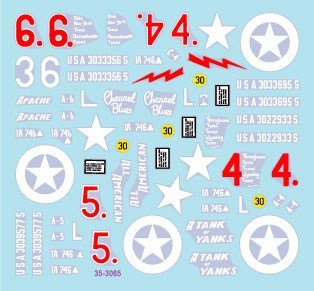 Star Decals US 746th Tank Battalion - Utah-Beach. M4 Sherman and M4 Sherman Dozer Tank. (Decal) gambar 4