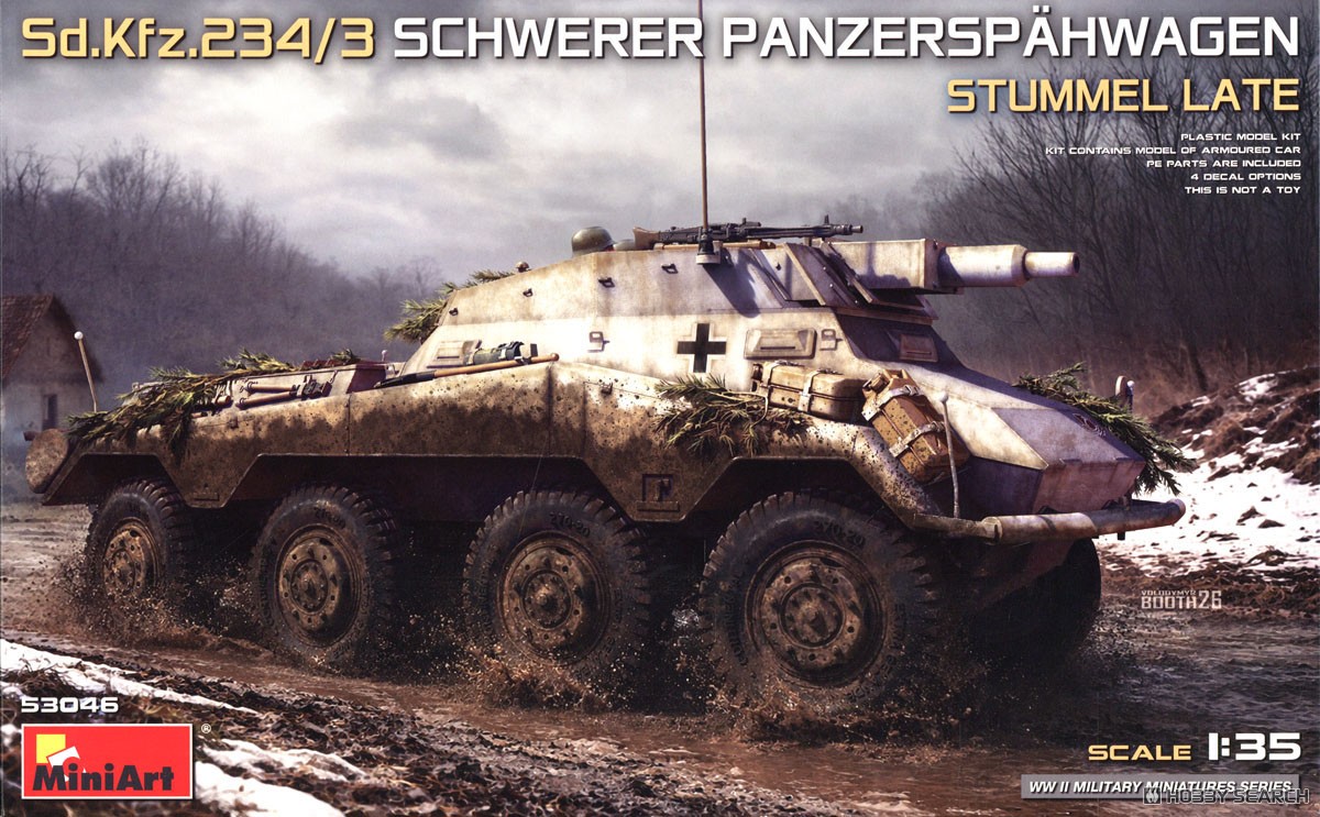 Mini Art Sd.Kfz.234/3 SCHWERER PANZERSPAHWAGEN. STUMMEL LATE (Plastic model) gambar 2