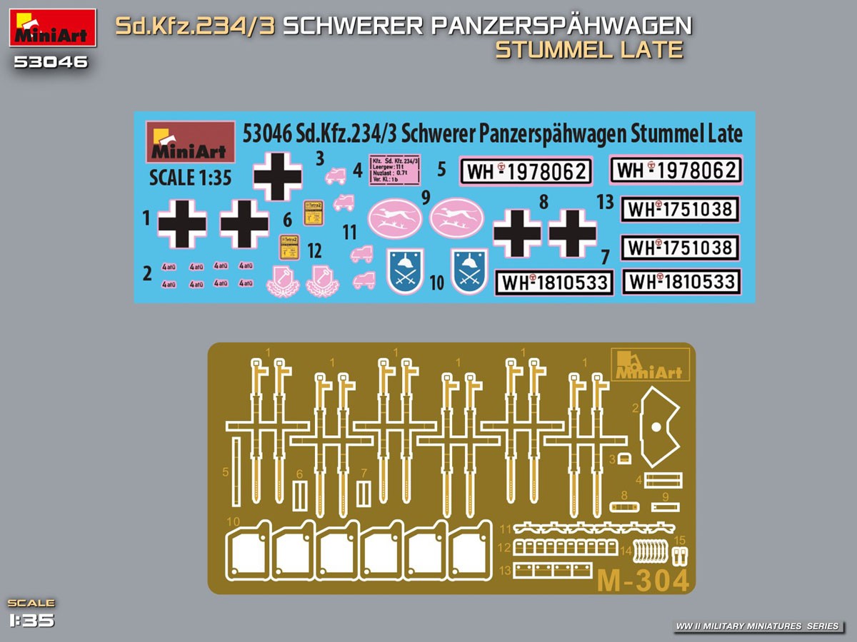 Mini Art Sd.Kfz.234/3 SCHWERER PANZERSPAHWAGEN. STUMMEL LATE (Plastic model) gambar 4