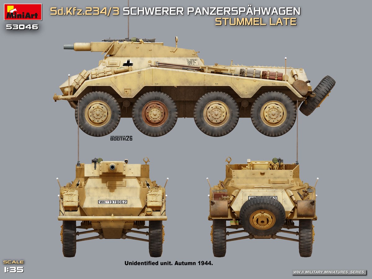 Mini Art Sd.Kfz.234/3 SCHWERER PANZERSPAHWAGEN. STUMMEL LATE (Plastic model) gambar 8
