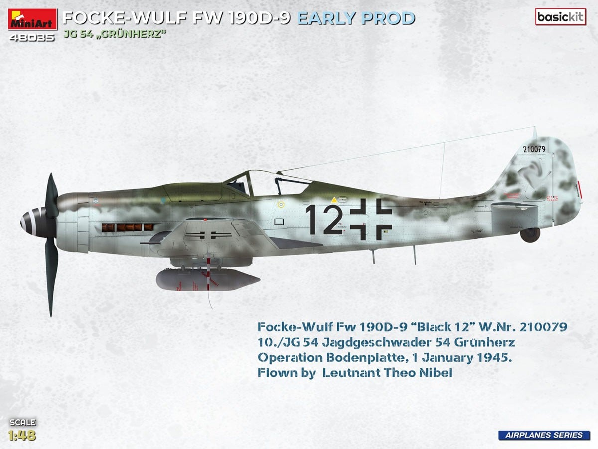 Mini Art FOCKE-WULF FW 190D-9 EARLY PROD. JG 54 `Grunherz` BASIC KIT. (Plastic model) gambar 6