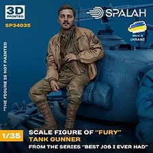 Spalah Figure `Tank gunner of `Fury` from the series `Best job i ever had` (Plastic model)