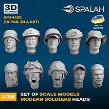 Spalah Modern Soldiers Heads Set (10 pcs.) (Plastic Model)