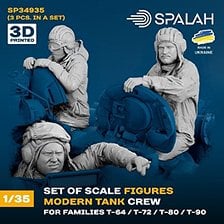Spalah Modern Tank Crew for T-64, T-72, T-80, T-90 Families Figure Set (3 pieces) (Plastic Model)