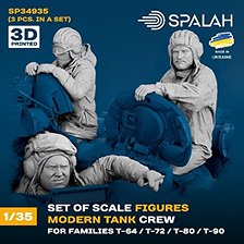 Spalah ชุดฟิกเกอร์ `ลูกเรือรถถังสมัยใหม่สำหรับตระกูล T-64, T-72, T-80, T-90` (3 ตัว) (โมเดลพลาสติก) รูปภาพ 1