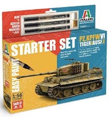 Italeri 2차대전 독일군 Pz.Kpfw.VI 티거 I Ausf.E 스타터 세트 w/마커 (프라모델)