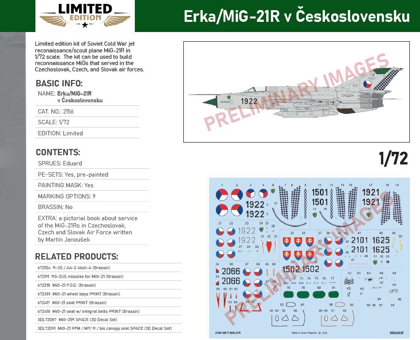 Eduard Erka/MiG-21R v Ceskoslovensku Limited (Plastic model) image 4