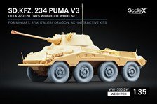 Scale X Sd.Kfz. 234 Puma v3 Weighted Wheel Set (Set of 9) (Plastic Model)