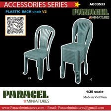 Paracel Miniatures Plastic Back Chairs v2 (Set of 6) (Plastic model)