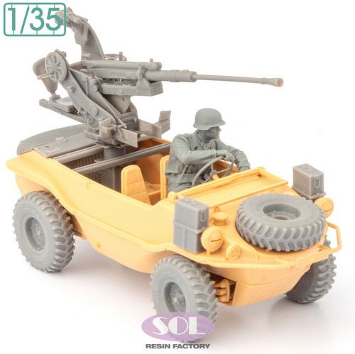SOL Model 2cm Gebirgsfiak 38 auf Schwimmwagen Typ 166 with Driver (For TAMIYA) (Plastic model) imagen 4