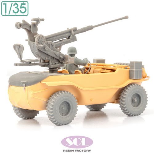 SOL Model 2cm Gebirgsfiak 38 auf Schwimmwagen Typ 166 with Driver (For TAMIYA) (Plastic model) imagen 5