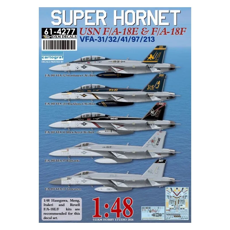 DXM Decals USN F/A-18E & F/A-18F VFA-31/32/41/97/213 데칼 세트 이미지 2