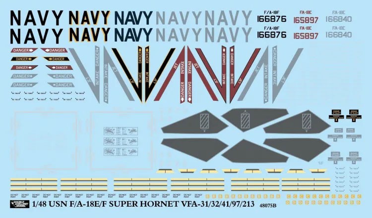 DXM Decals USN F/A-18E & F/A-18F VFA-31/32/41/97/213 데칼 세트 이미지 4