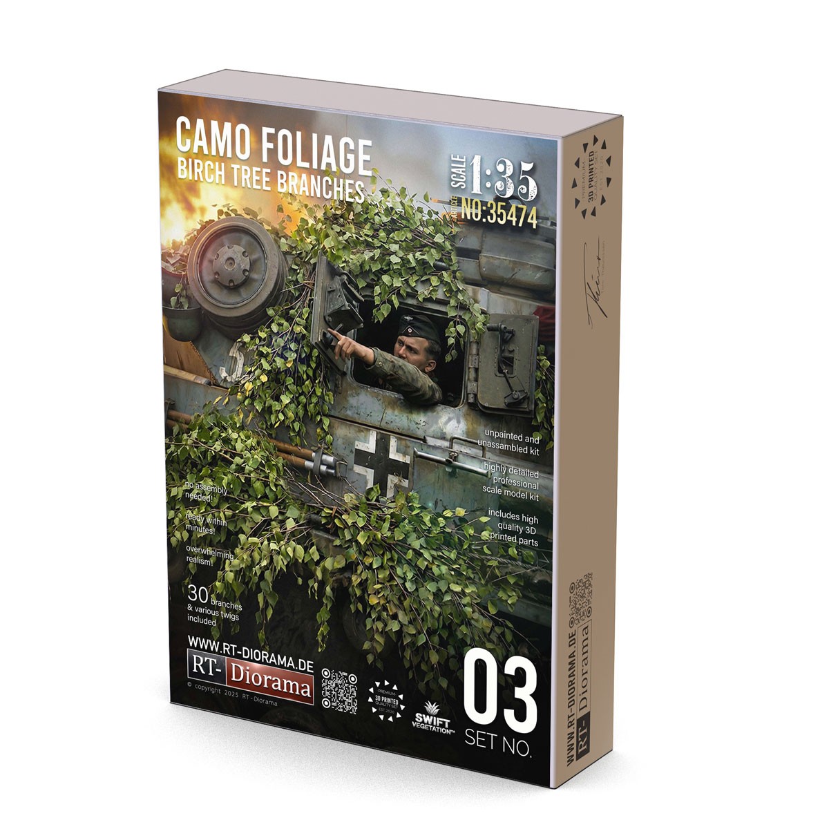 RT-Diorama Camo Foliage Birch Tree Branches (Plastic model) image 2