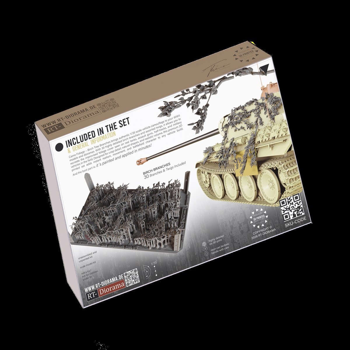 RT-Diorama Camo Foliage Birch Tree Branches (Plastic model) image 3