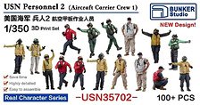 Bunker Studio US Navy Figure Set 2 (Aircraft Carrier Deck Crew) (Plastic model)