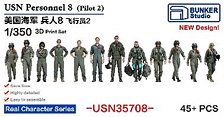 Bunker Studio US Navy Figure Set 8 (Pilot 2) (Plastic model)