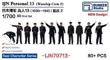 Bunker Studio Imperial Japanese Navy Figure Set 13 (Ship Crew Members 1930-1945) (Plastic model) imagen 2