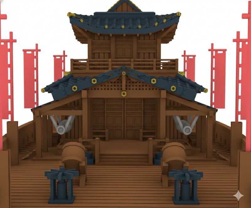 Torifactory 16th Century Japanese Navy Atakebune (Plastic model) image 6