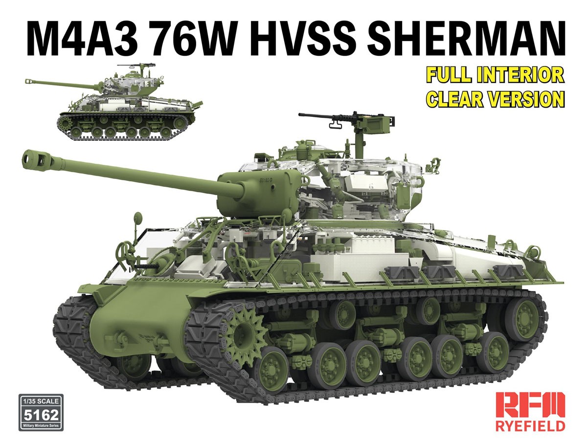 Rye Field Model M4A3 Sherman 76W w/Full Interior Clear Version (Plastic model) 图片 2