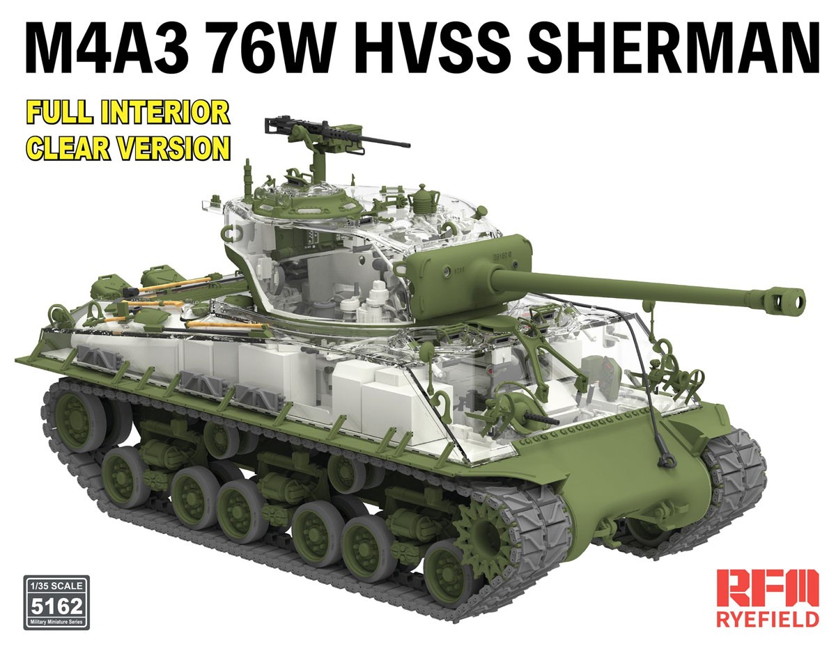 Rye Field Model M4A3 Sherman 76W w/Full Interior Clear Version (Plastic model) 图片 4