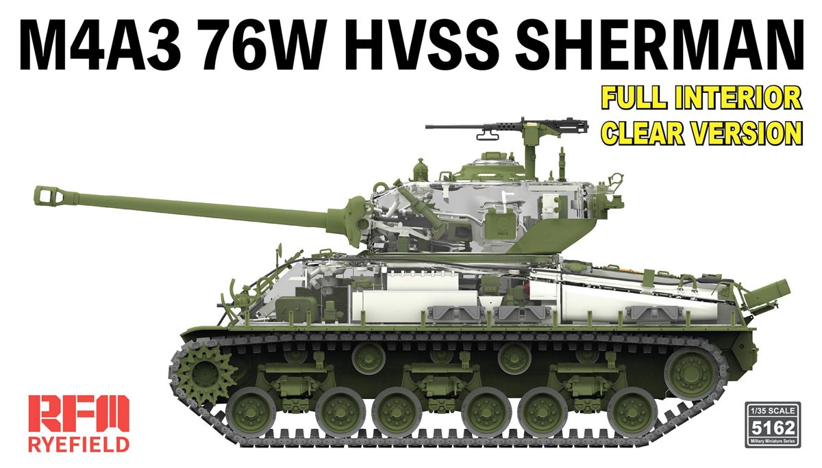 Rye Field Model M4A3 Sherman 76W w/Full Interior Clear Version (Plastic model) 图片 5