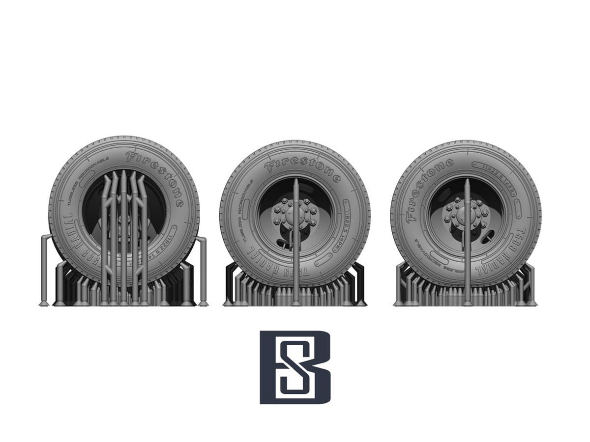 BSK Model US Army M915 Gun Truck Weighted Wheels Set (for Trumpeter) gambar 3