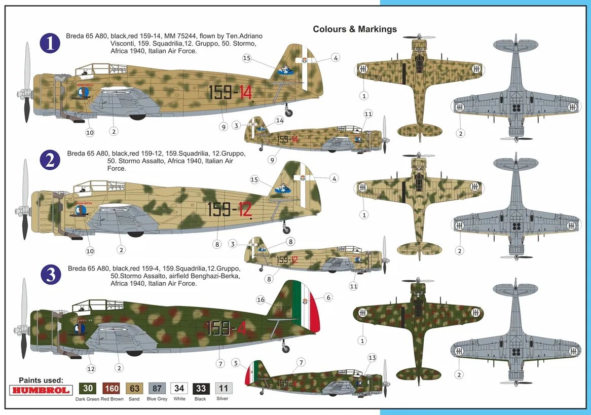 AZ Model Breda Ba-65A-80 `Nibbio` In Italian service Premium Edition (Plastic model) image 4