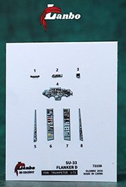 Lanbo Models Su-33 Flanker D 3D cockpit (for Trumpeter) (Decal)