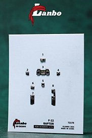 Lanbo Models F-22 Raptor 3D cockpit (for Academy) (Decal)