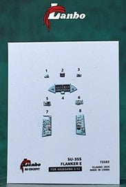 Lanbo Models Su-35S Flanker-E 3D cockpit (for Hasegawa) (Decal)