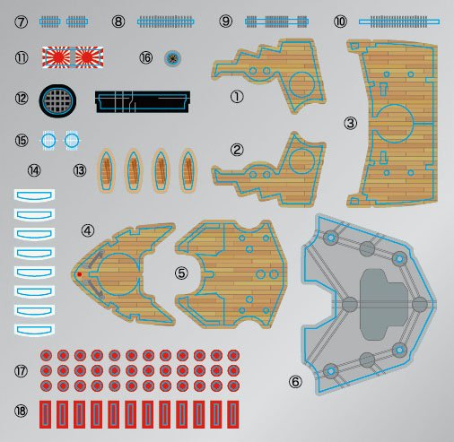 Fujimi Chibimaru Ship Aircraft Battleship Ise/Hyuga (Plastic model) hình ảnh 6