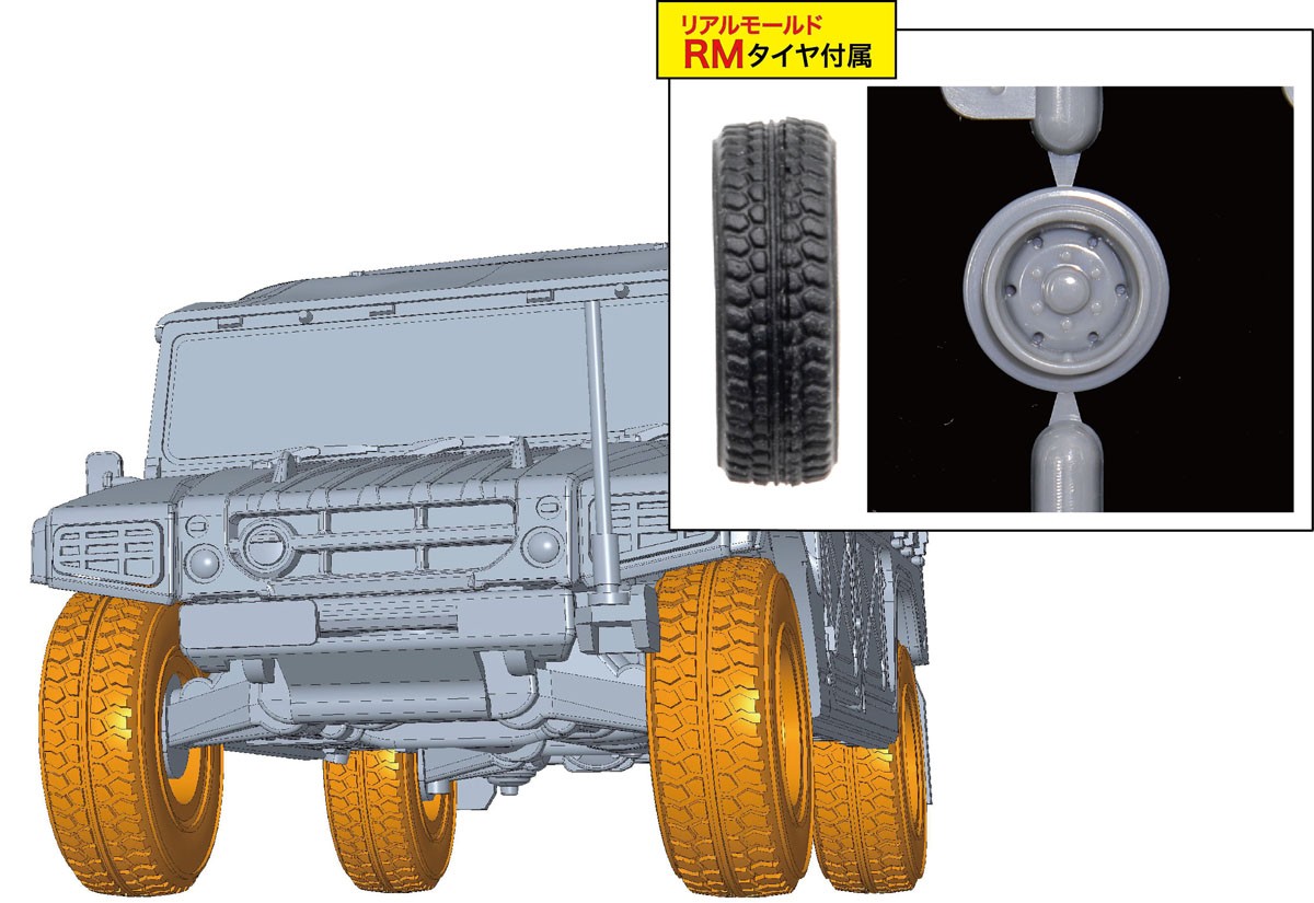 Fujimi JGSDF HMV (2 Cars) Special Version (w/Realistic Molded Tires) (Plastic model) hình ảnh 4