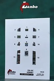 Lanbo Models F/A-18C Interior 3D Decals (for Hasegawa) (Decal)