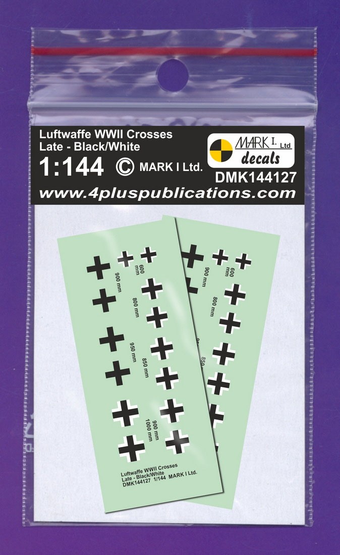 Mark I Models Luftwaffe WWII Crosses (Balkenkreuz), late type - Black/White (Decal) รูปภาพ 2