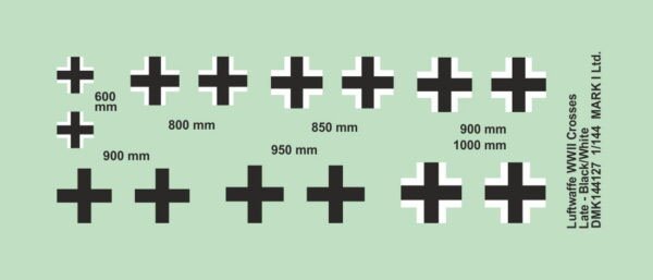 Mark I Models Luftwaffe WWII Crosses (Balkenkreuz), late type - Black/White (Decal) รูปภาพ 3