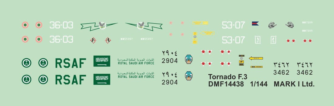 Mark I Models Tornado F.3 in Italian &amp; Saudi Arabian AF (Decal) รูปภาพ 4