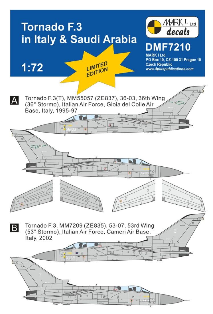 Mark I Models Tornado F.3 in Italian &amp; Saudi Arabian AF (Decal) Bild 2