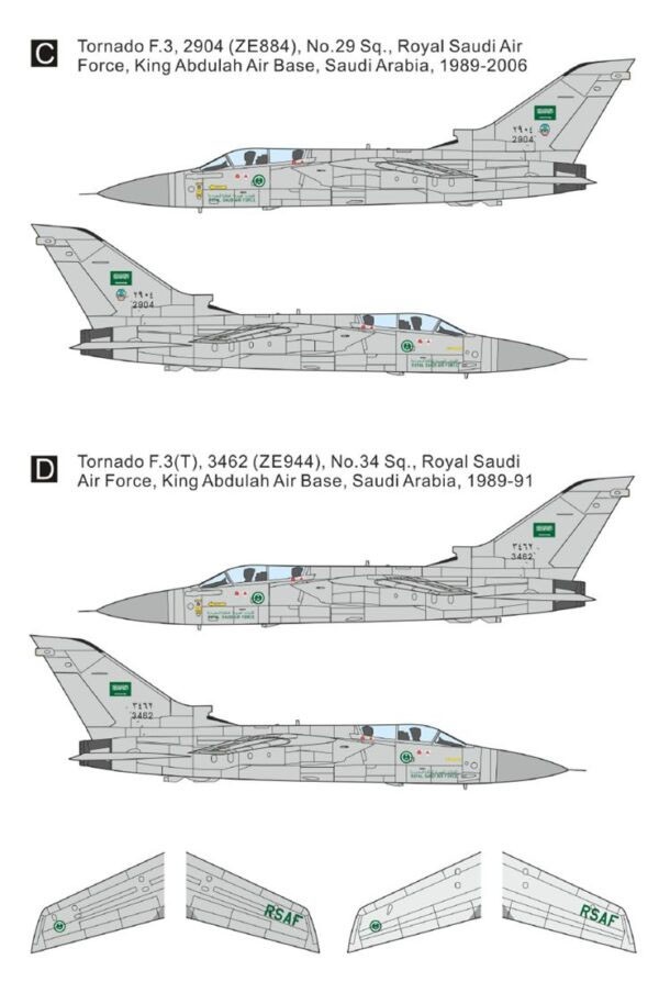 Mark I Models Tornado F.3 in Italian &amp; Saudi Arabian AF (Decal) Bild 4